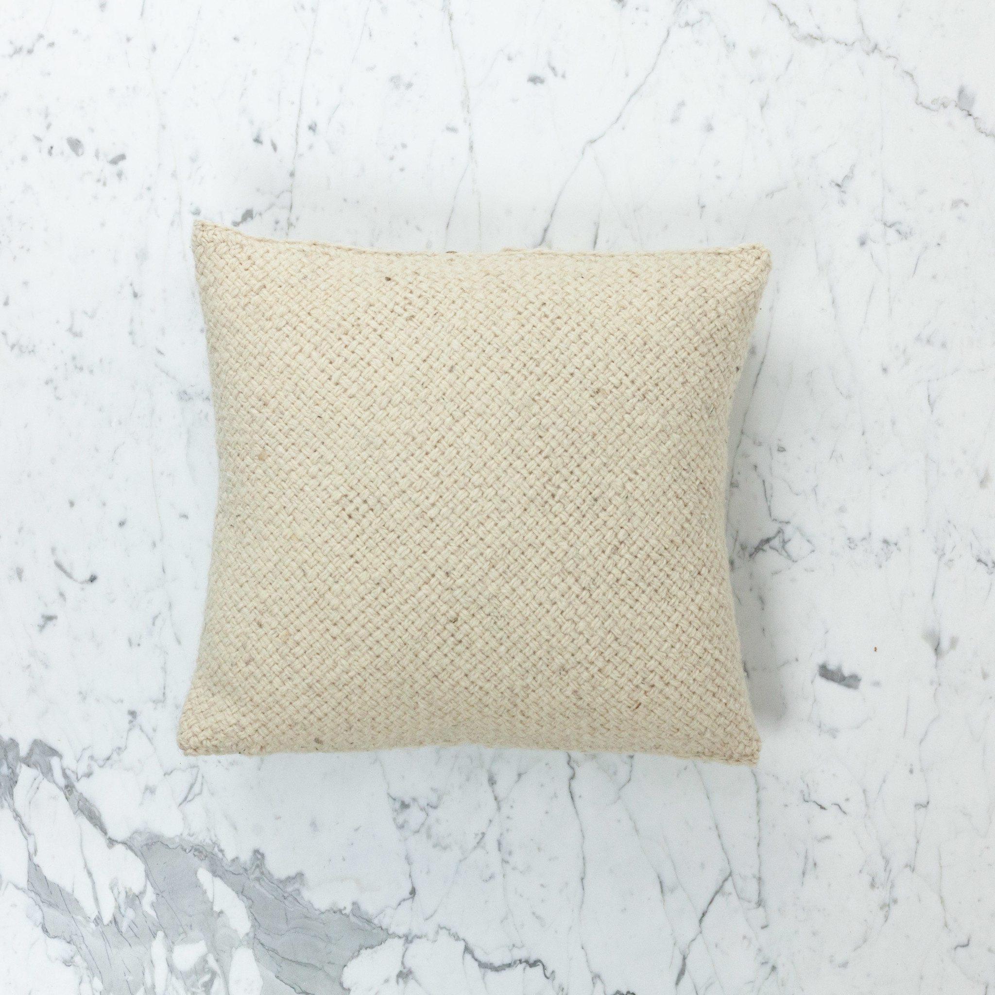 15 Handwoven Loro Pillow With Down Insert Natural Wool Cream