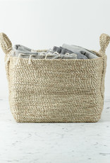 Natural Jute Rectangular Basket with Handles - 14" x 10" x 10"