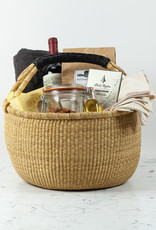 Bolga Baskets Natural Grass Bolga Shopper Basket with Handle - 15" x 18"