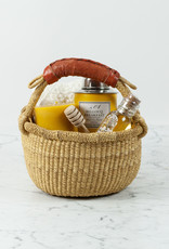 Bolga Baskets Children's Grass Bolga Basket with Leather Handle - 10"