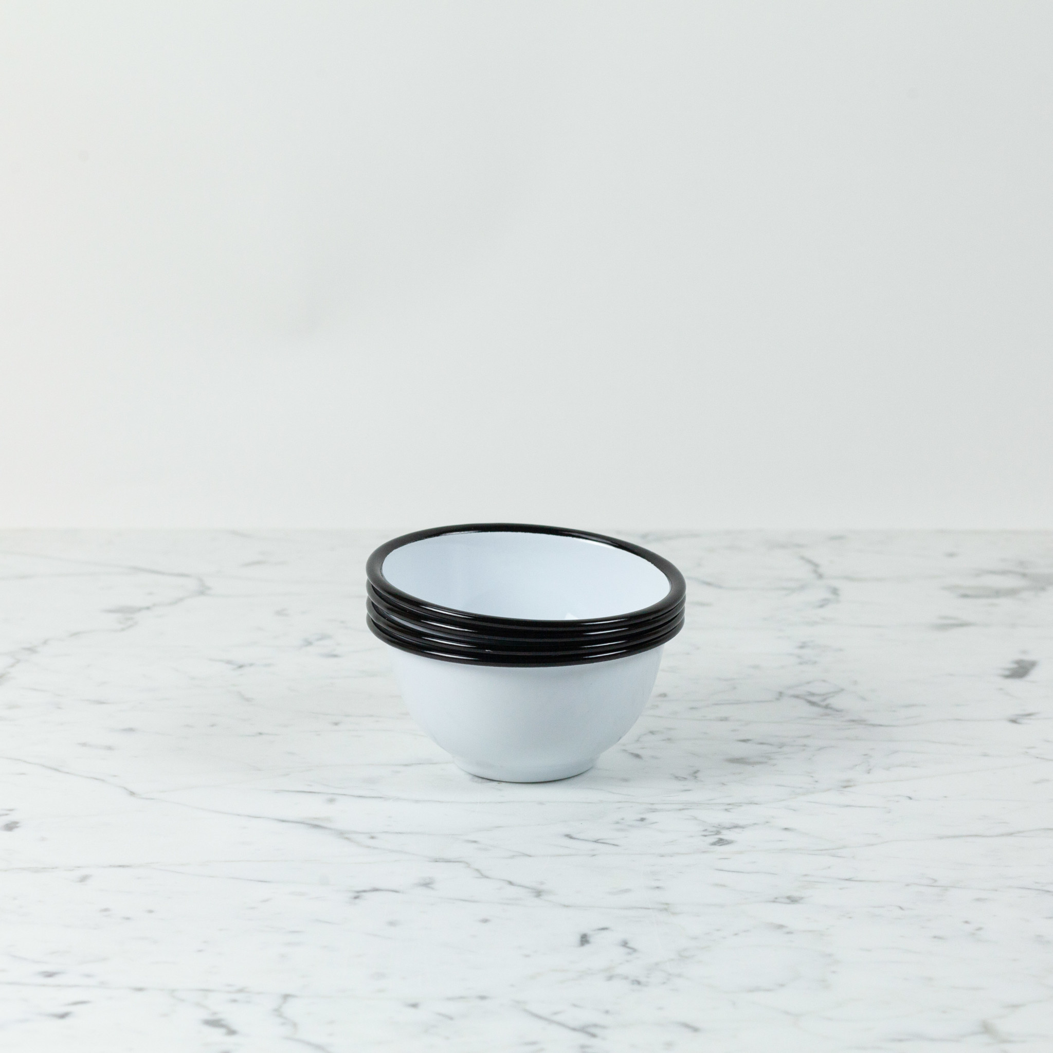 Black + White Enamel Bowl - 5.5" - 16oz
