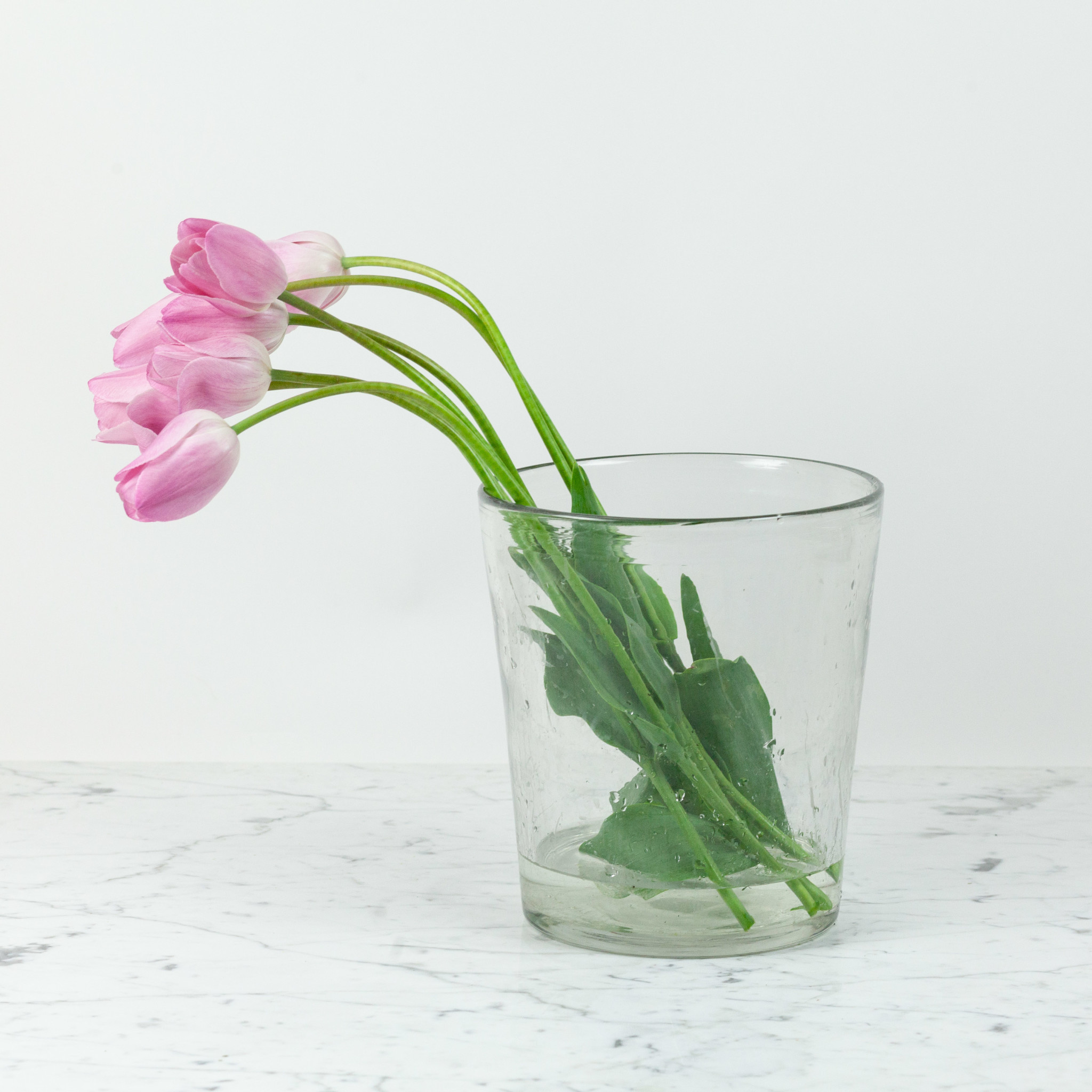 Belgian Handblown Tapered Elizabeth Vase - Clear Glass - 9"