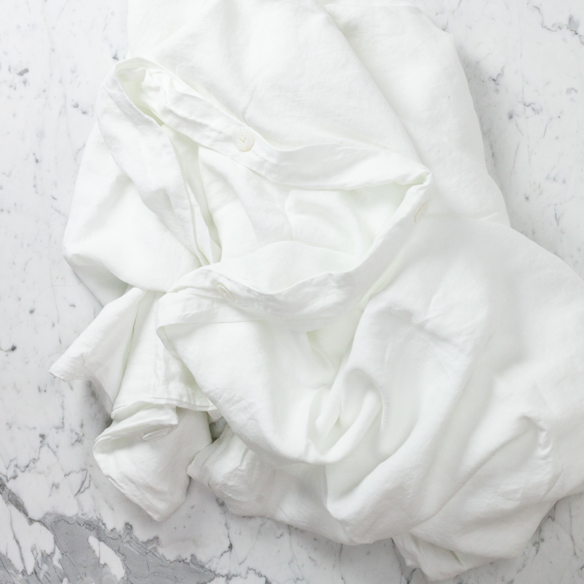 Linen Duvet Cover - King - White - 108 x 96"