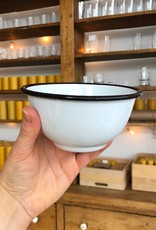 Black + White Enamel Bowl - 5.5" - 16oz
