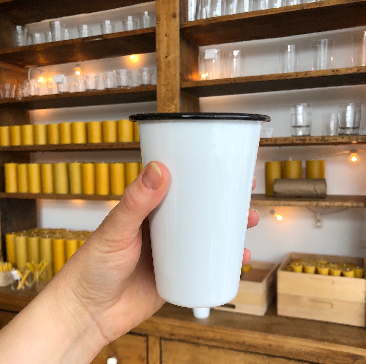 Black + White Enamel Tall Tumbler - 14oz