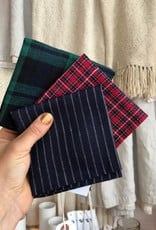 Linen Handkerchief or Napkin - Erica Blue Stripe