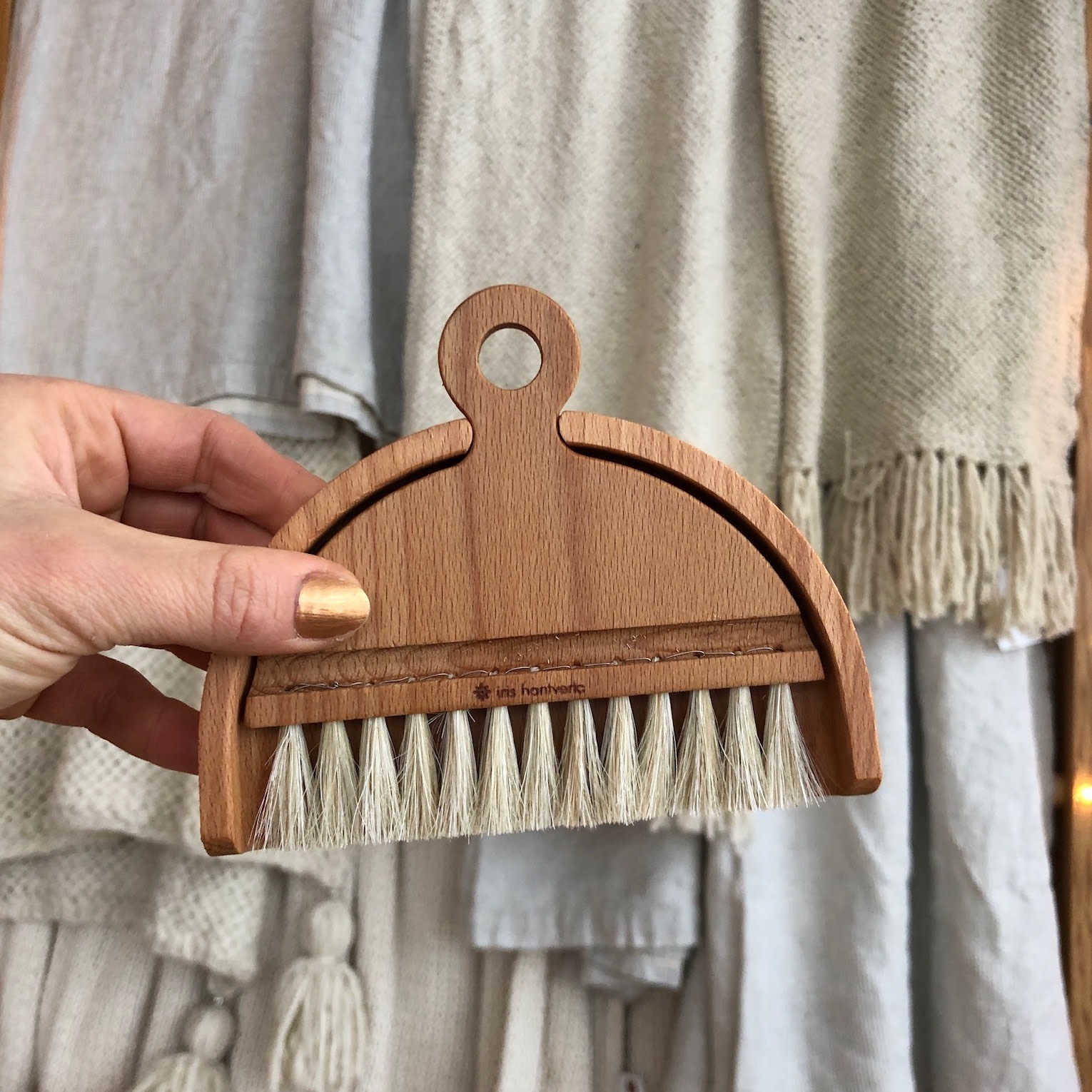 Nesting Beech Table Brush + Pan Set - The Foundry Home Goods