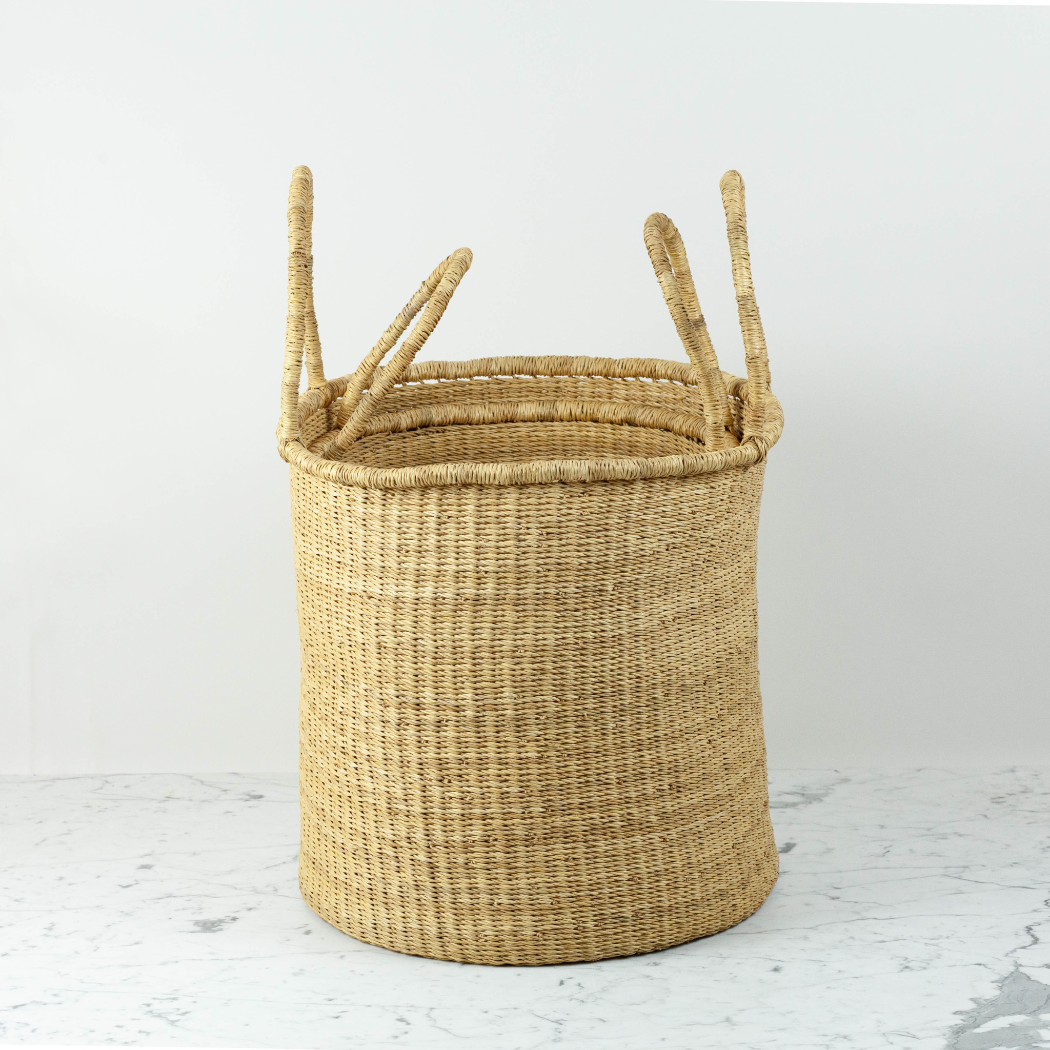 Grass Hamper Basket with Double Handles - Small - 16"