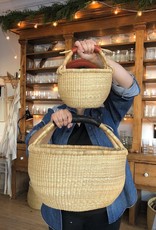 Natural Grass Bolga Shopper Basket with Handle - 15" x 18"