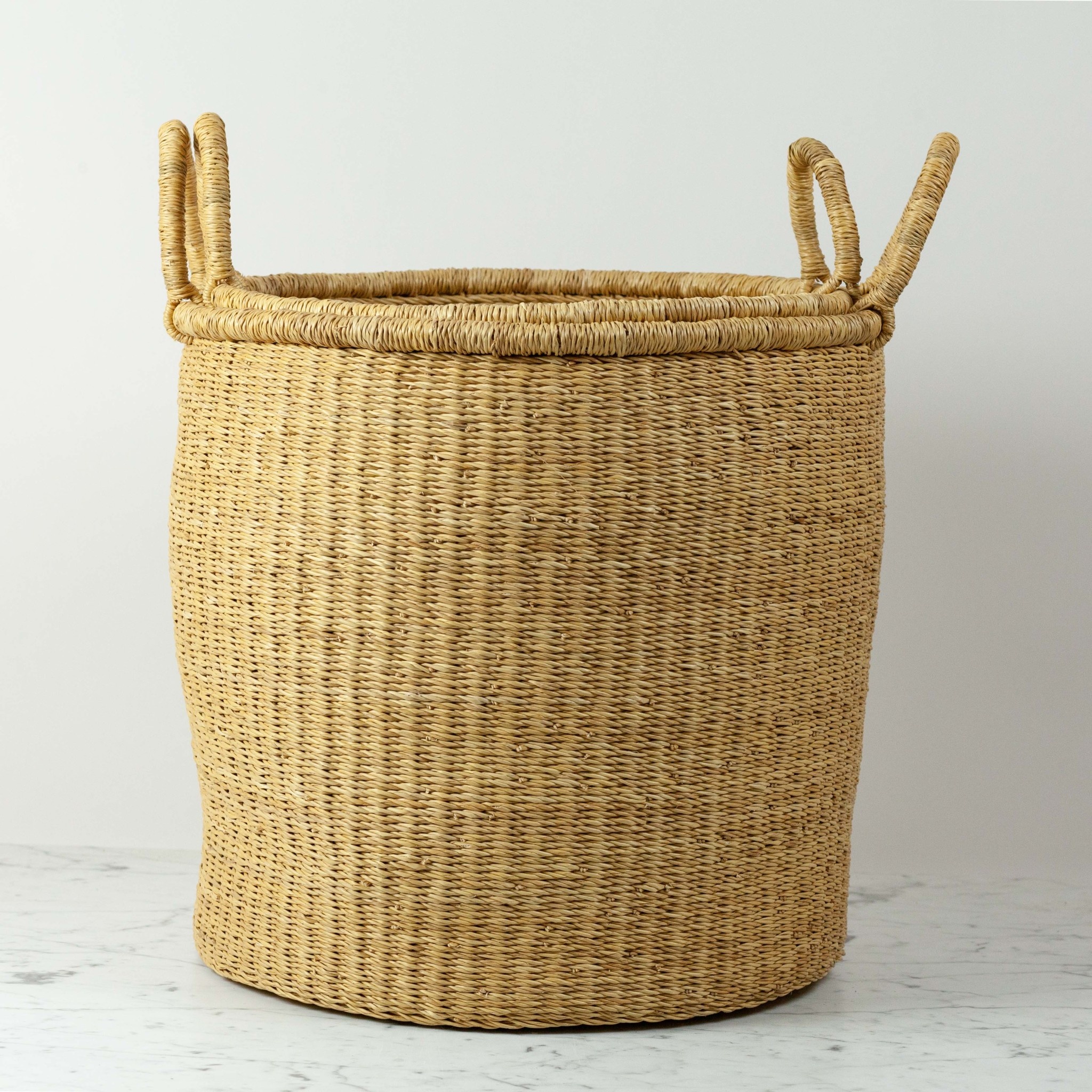 Grass Hamper Basket with Double Handles - Small - 16"