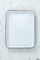 Black + White Enamel Baking or Serving Tray - 11 x 9"