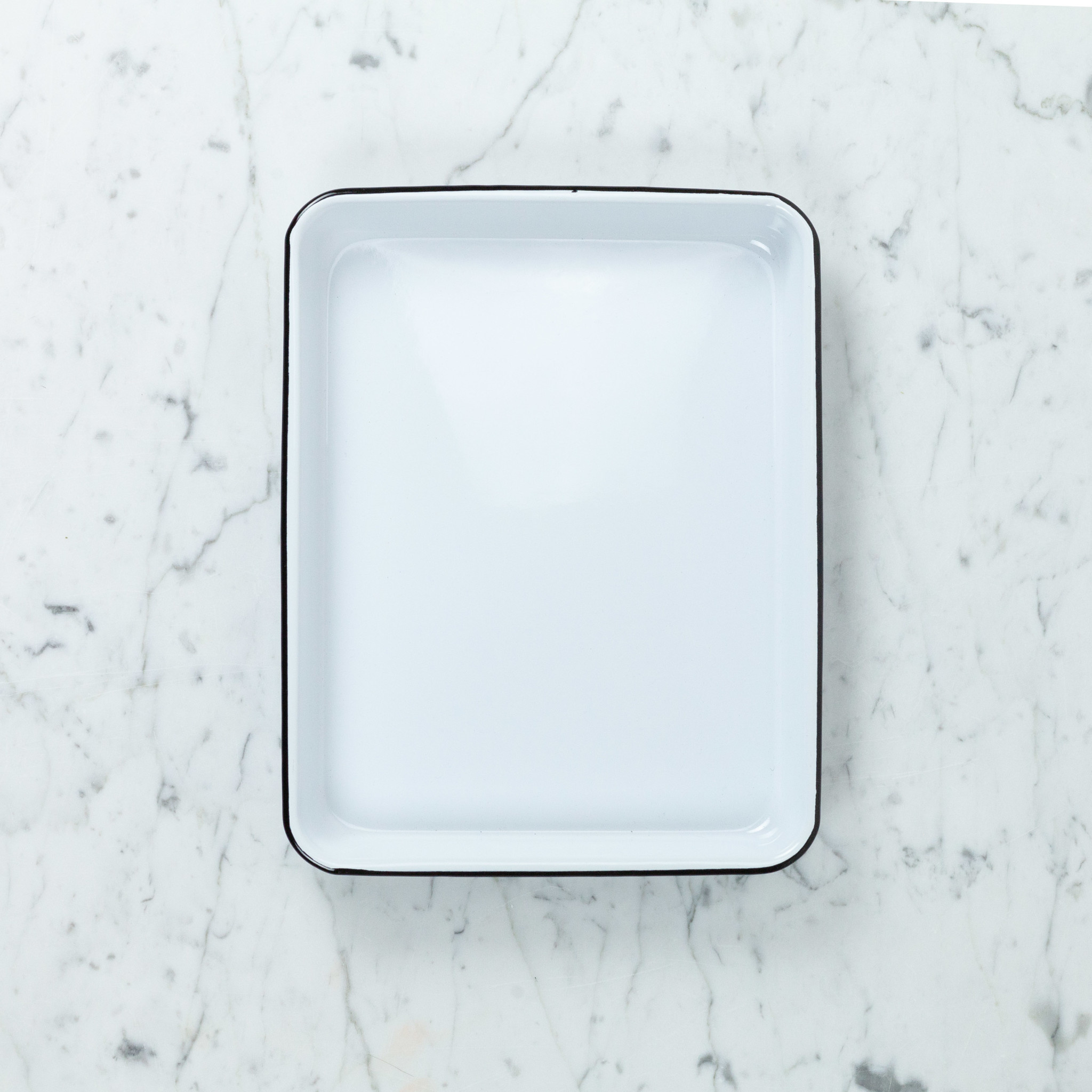 Black + White Enamel Baking or Serving Tray - 11 x 9"