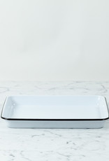 Black + White Enamel Baking or Serving Tray - 11 x 9"