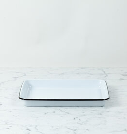 Black + White Enamel Baking or Serving Tray - 11 x 9"