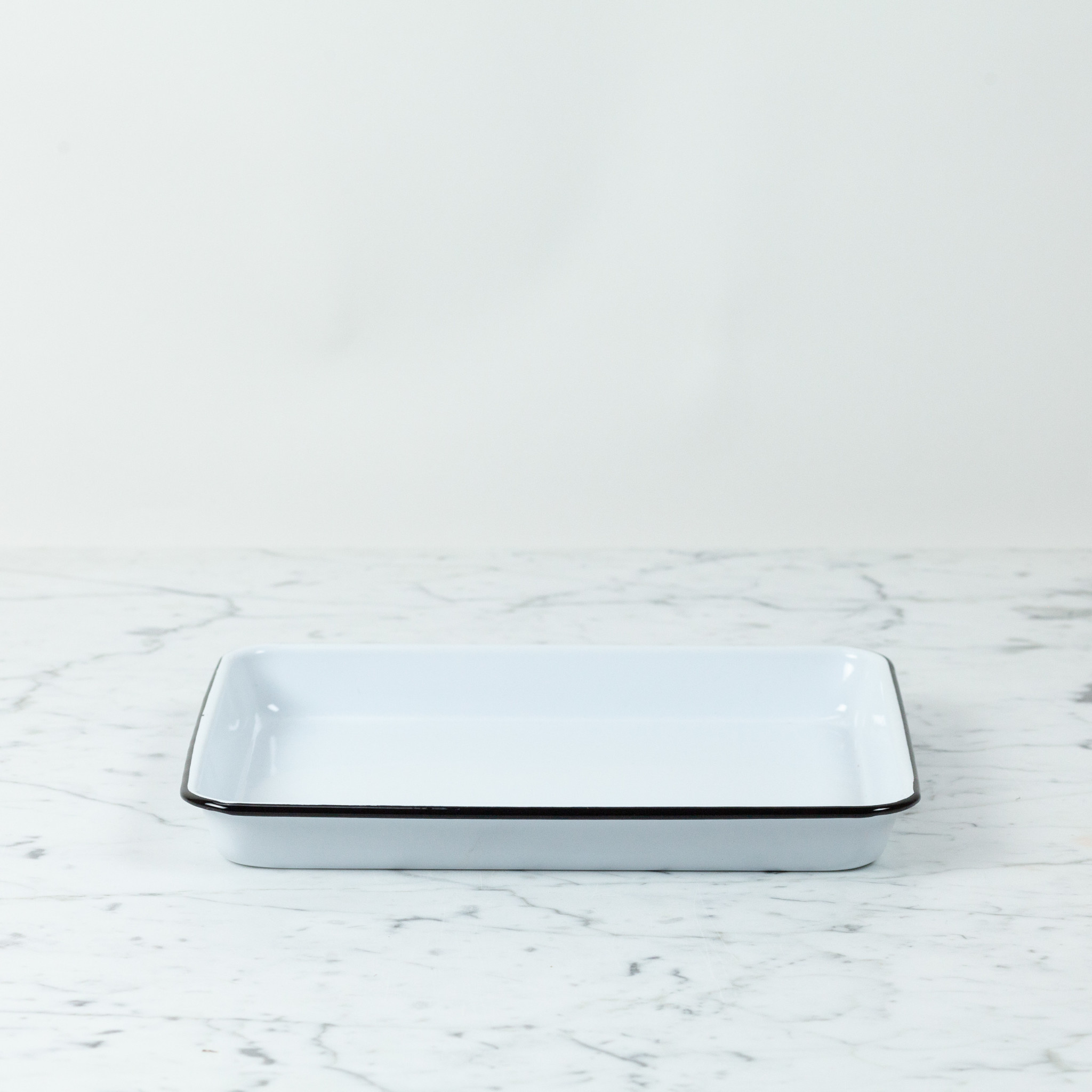 Black + White Enamel Baking or Serving Tray - 11 x 9"