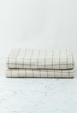 Japanese Grid Check Graph Bath Towel - Earl Grey