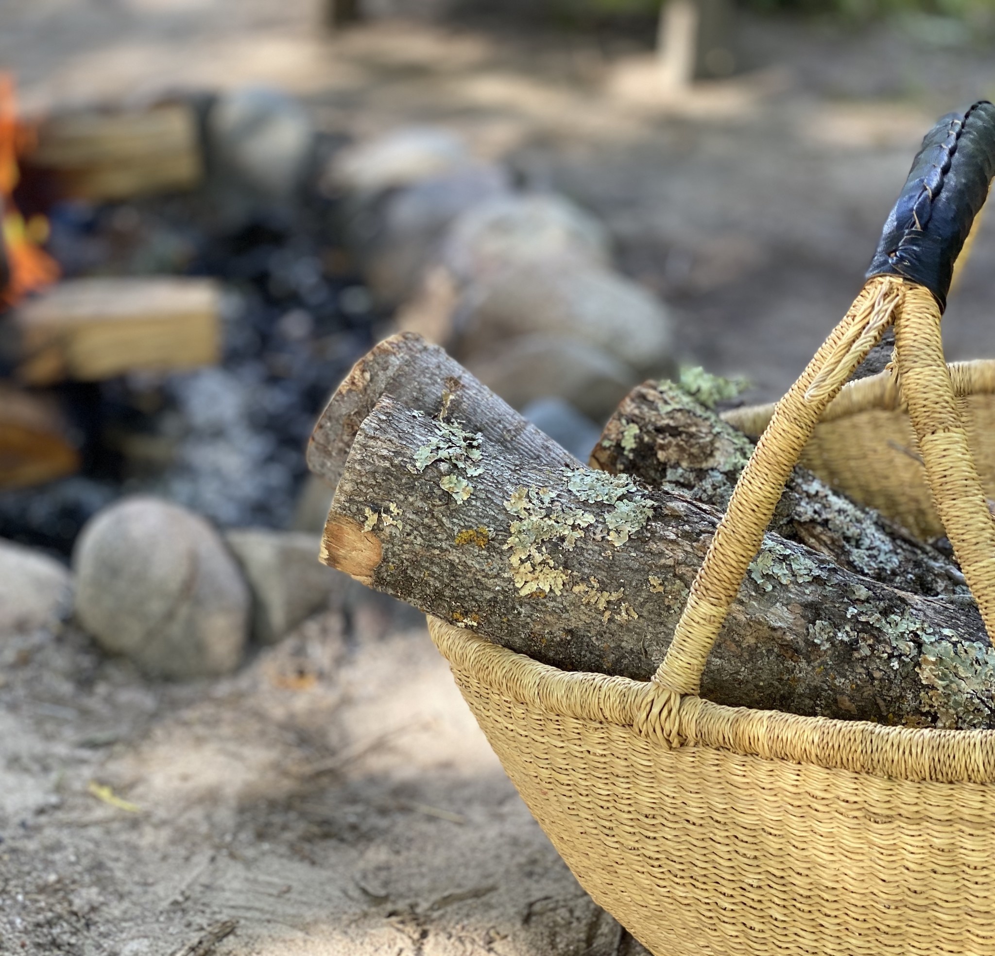 Bolga Baskets Natural Grass Bolga Shopper Basket with Handle - 15" x 18"
