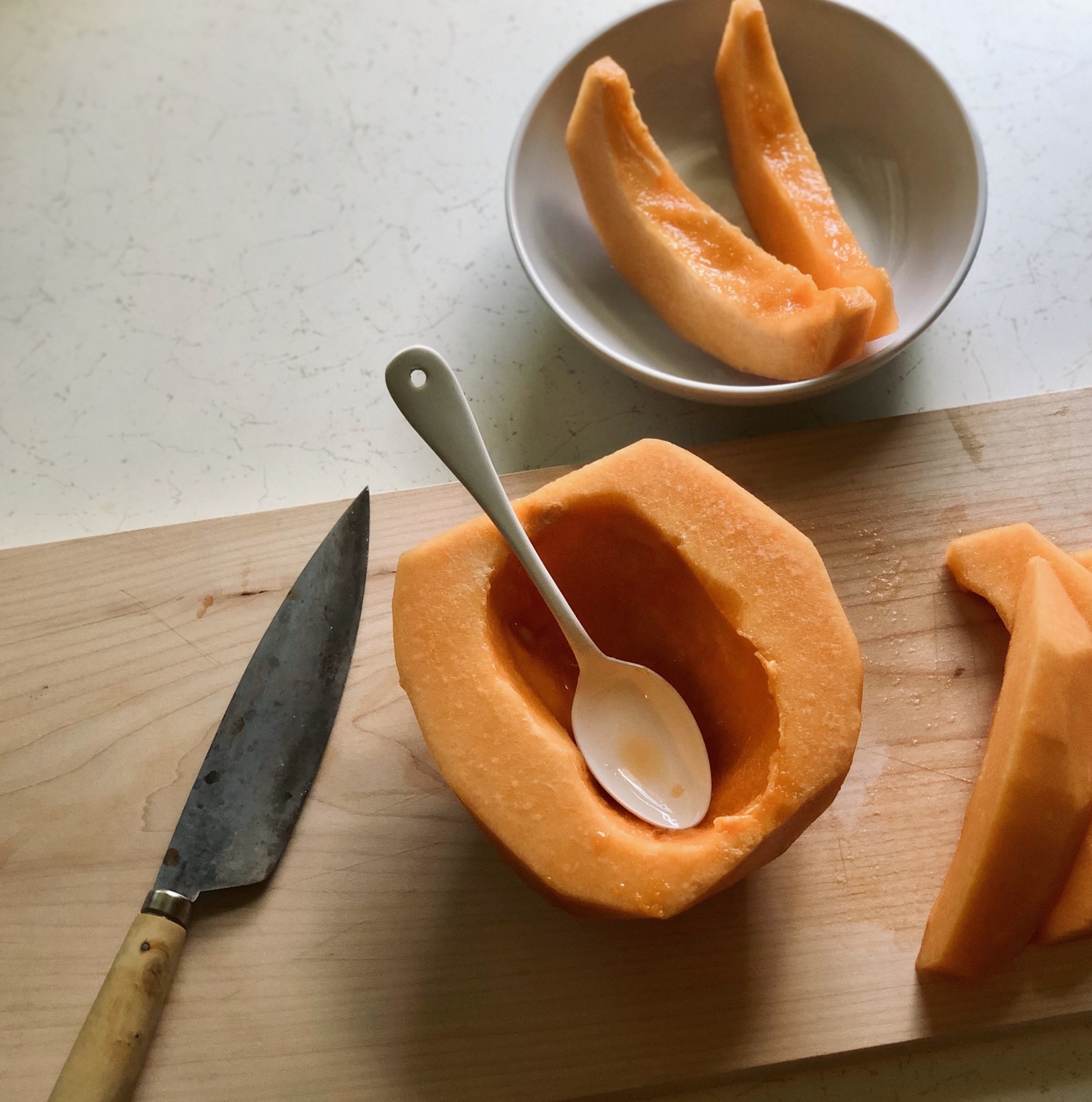 ELFIN Enamelware White Enamel Dessert Spoon 7.5"