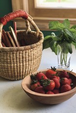 Bolga Baskets Children's Grass Bolga Basket with Leather Handle - 10"