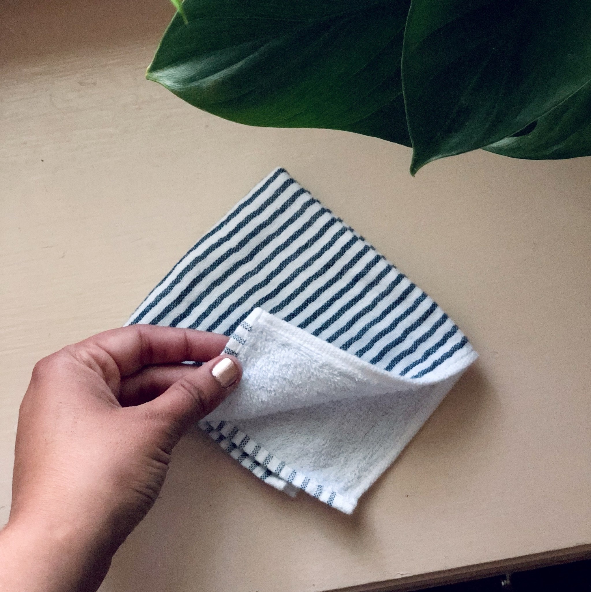 Navy Breton Shirt StripeTowel - Mini Towel Washcloth