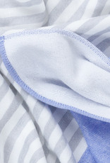 Square Towel with Hanging Loop - Blue Chambray & Grey Stripes - 19.5"
