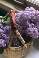 Bolga Baskets Children's Grass Bolga Basket with Leather Handle - 10"