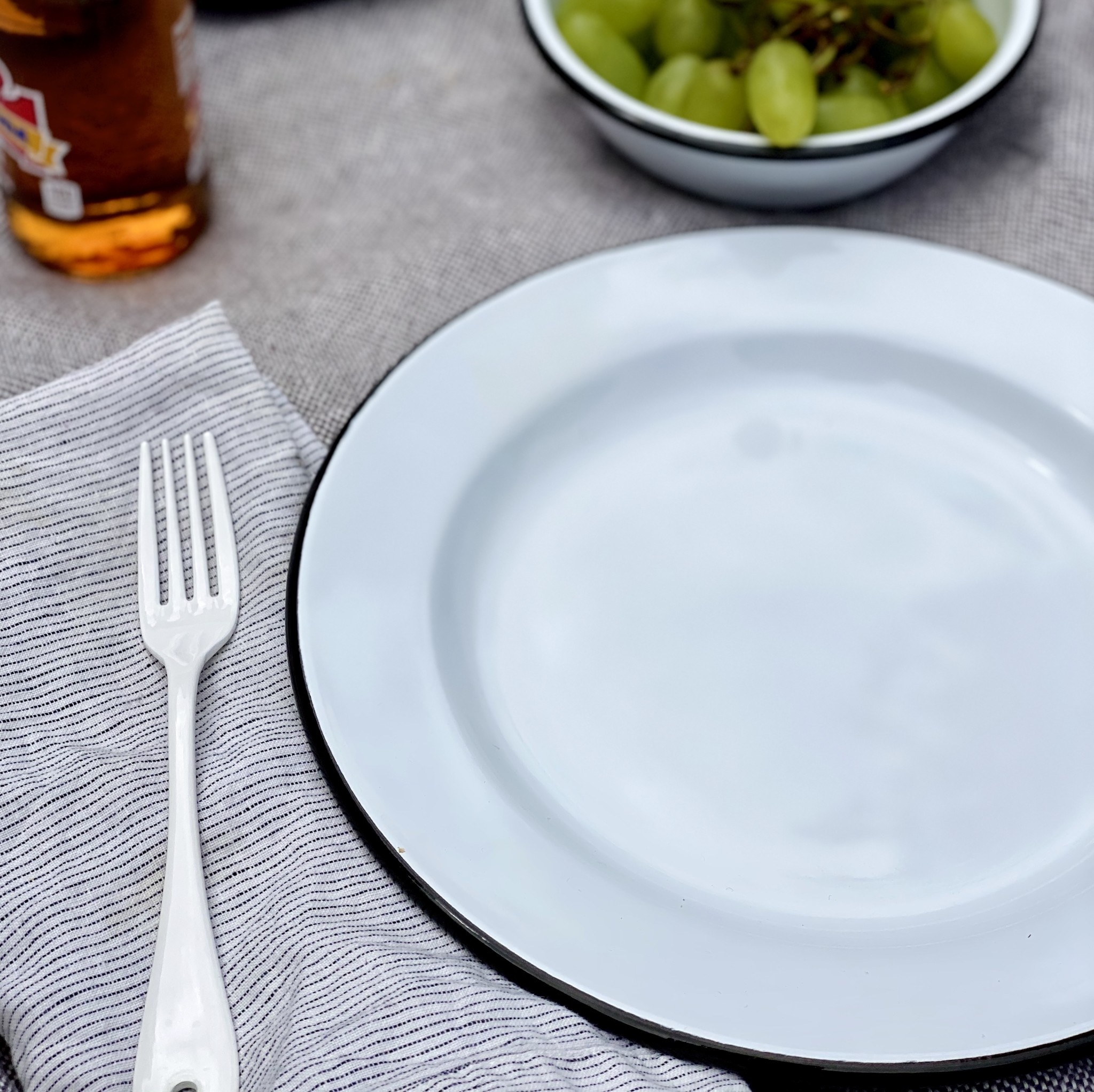 ELFIN Enamelware White Enamel Dessert Fork