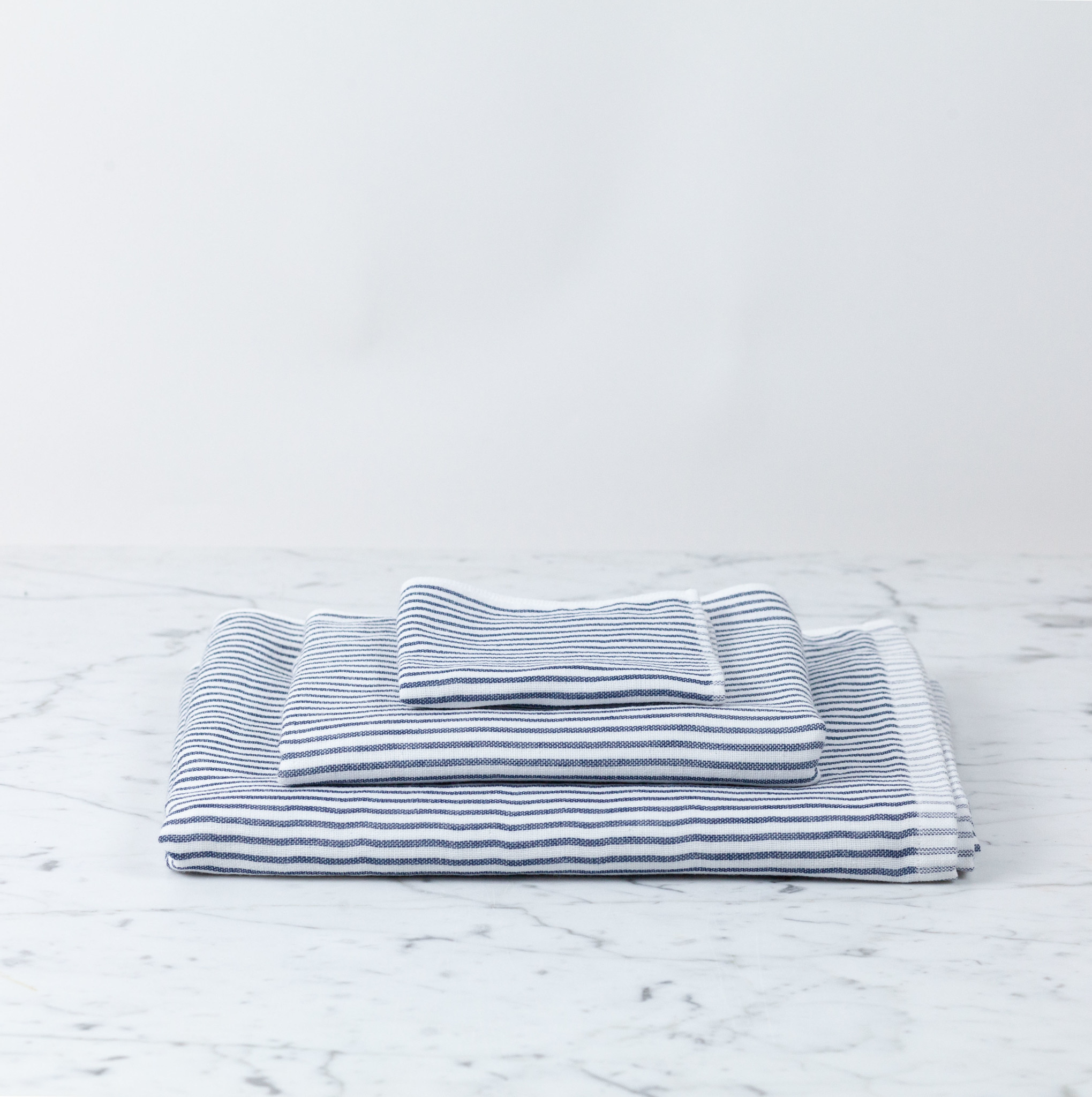Navy Breton Shirt StripeTowel - Mini Towel Washcloth