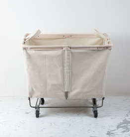 Steele Canvas 3 Bushel Canvas Storage Hamper with Natural Leather and 2" Casters
