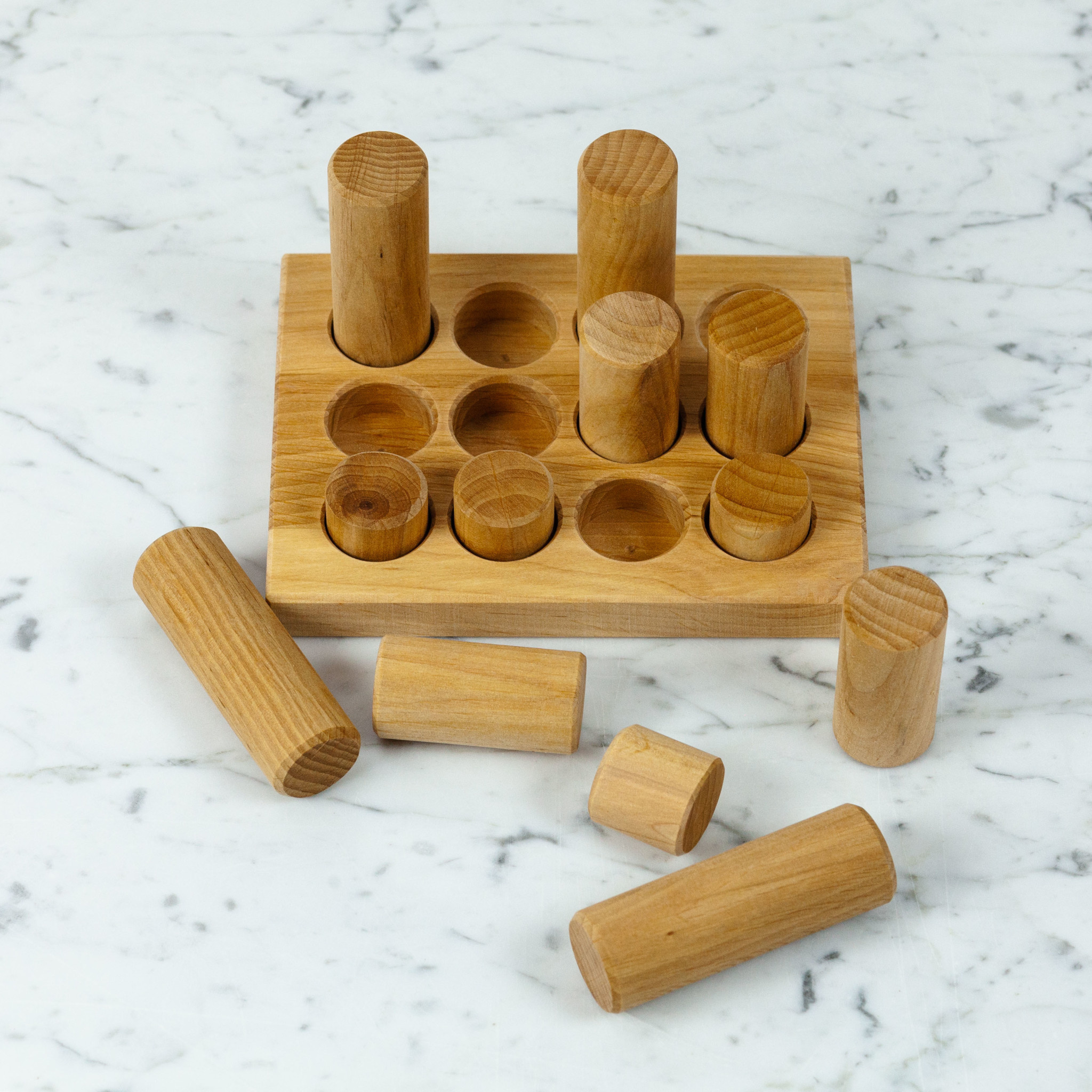 Grimm's Toys Wooden Rolling + Stacking Game Small - Natural