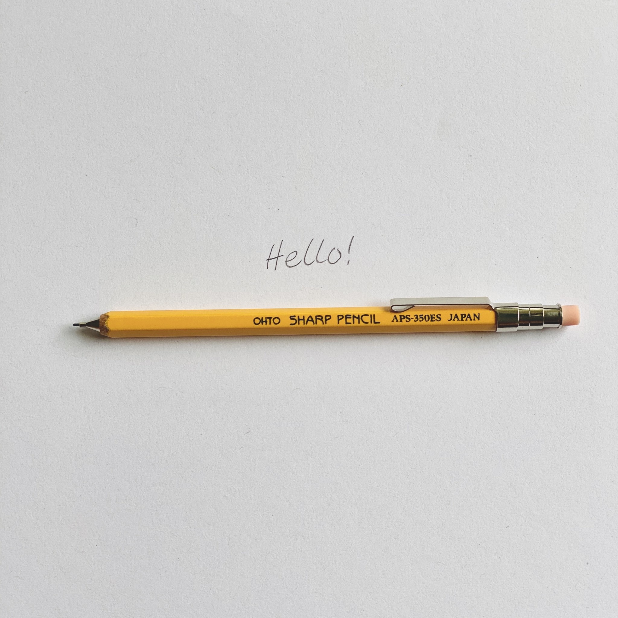Tiny Wooden Mechanical Pencil with Clip - .5mm - Yellow - 4"