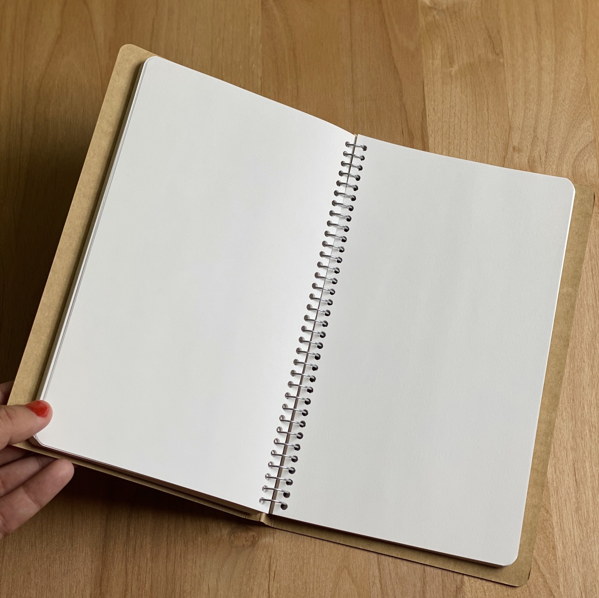 Traveler's Company Spiral Ring Kraft Notebook - A5 Slim - Blank - 100 Sheets