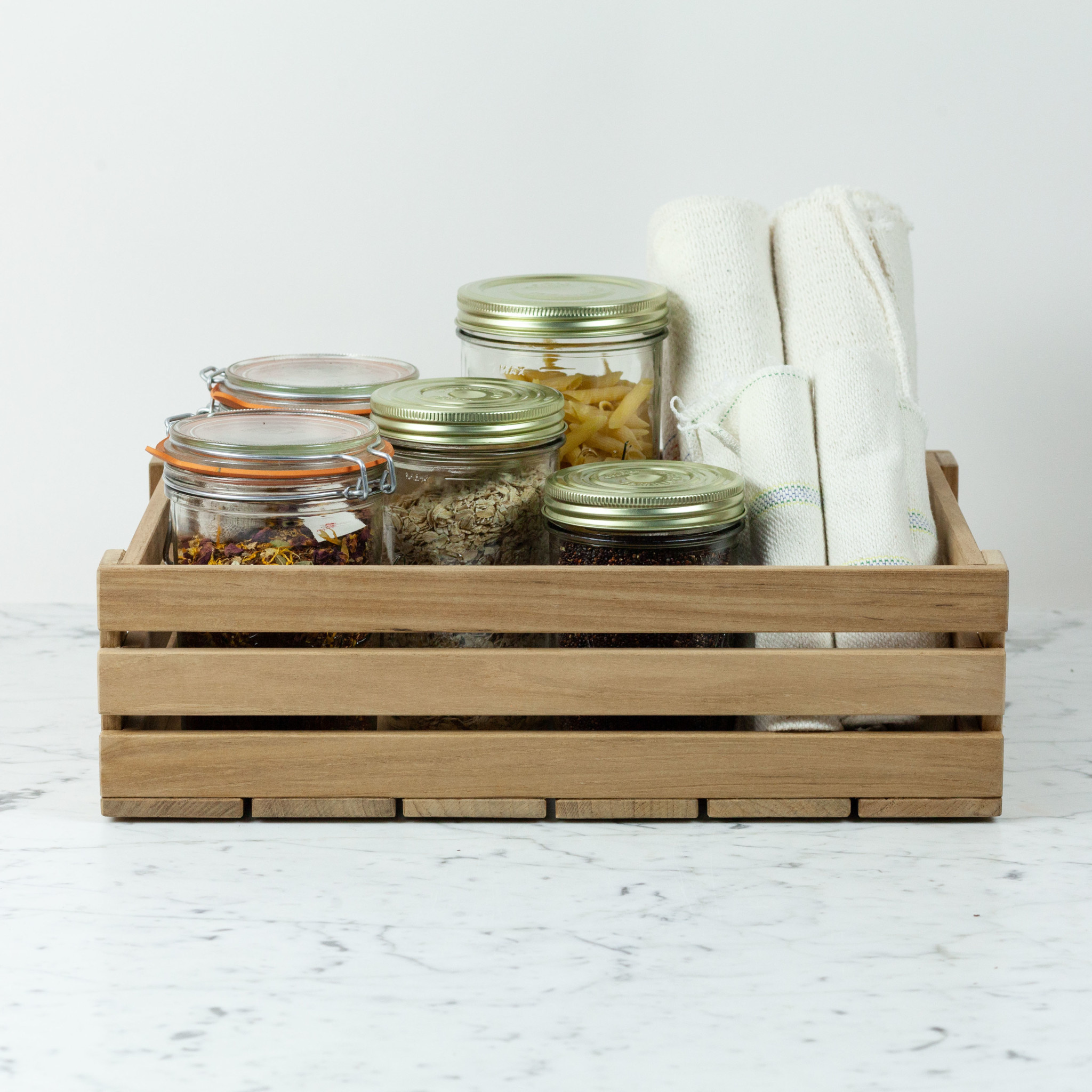 Skagerak Dania Low Teak Crate - Large - 17.5x12x5"