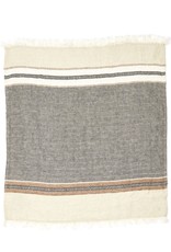 Belgian Linen Fouta Throw - Beeswax Stripe - 43 x 71"
