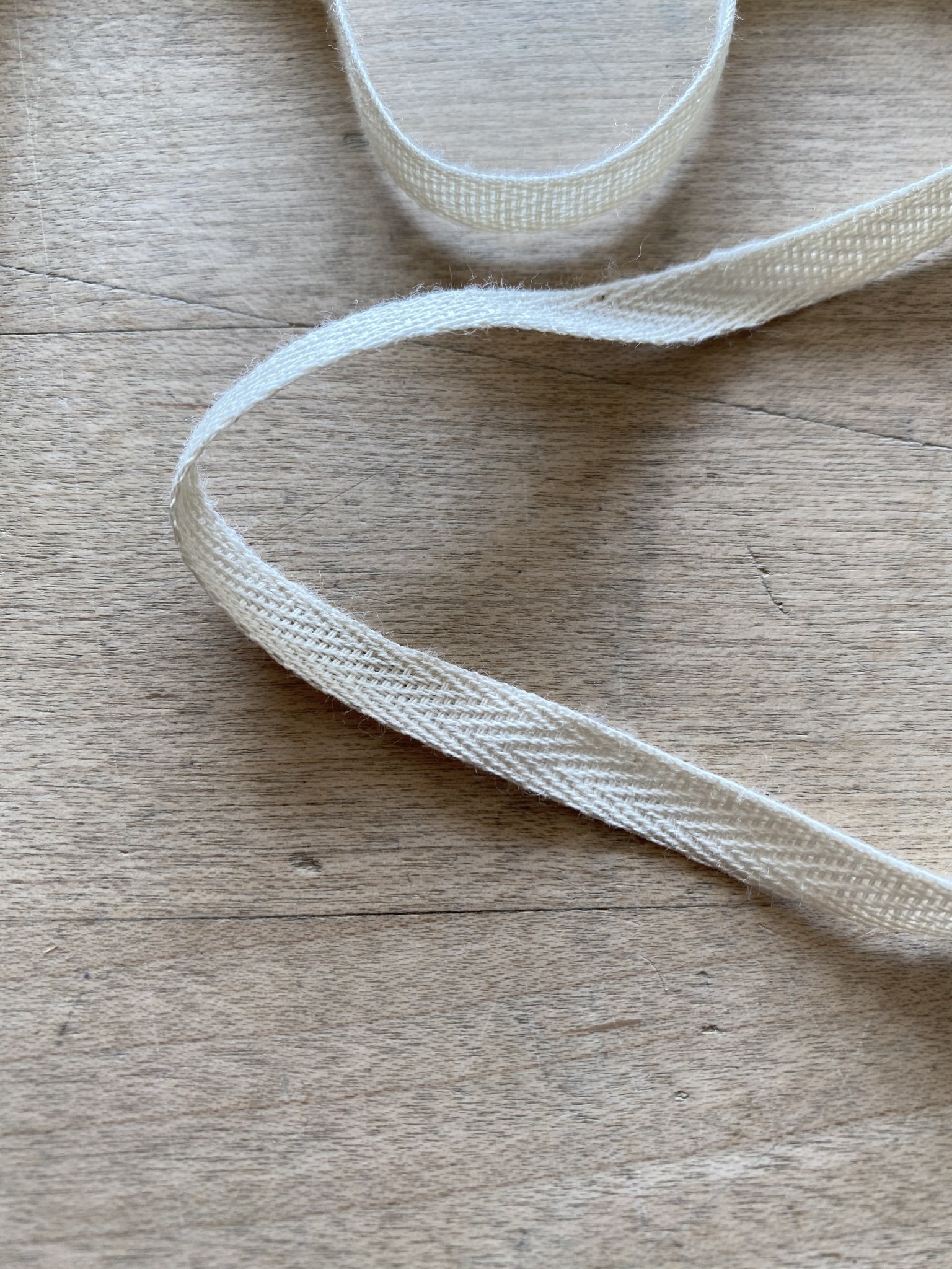 Foundry's Signature Ivory Cotton Ribbon 1/4" Wide- Sold Per Yard