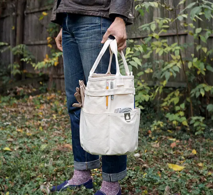 HeavyDuty Round Canvas Bucket Bag Tote with Handles