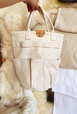 HeavyDuty Round Canvas Bucket Bag Tote with Handles