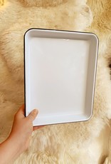 Black + White Enamel Baking or Serving Tray - 11 x 9"