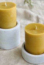 Danish White Marble Candleholder - Small - 4" x 1 1/4"
