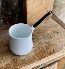ELFIN Enamelware White Enamel Butter Warmer