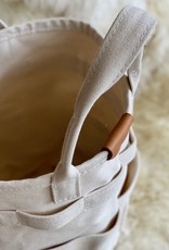 HeavyDuty Round Canvas Bucket Bag Tote with Handles