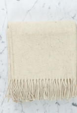 Rustic Wool Blanket Cream 43x86in