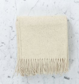 Rustic Wool Blanket Cream 43x86in