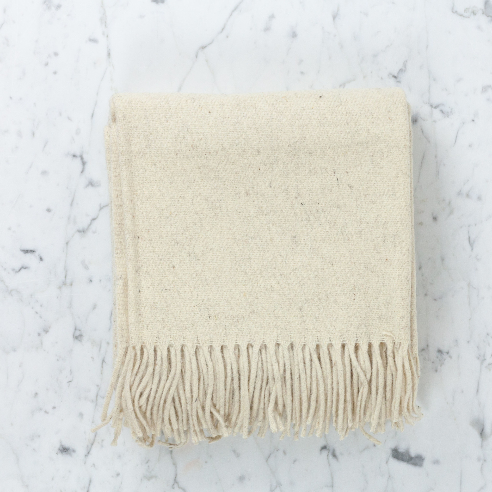 Rustic Wool Blanket Cream 43x86in