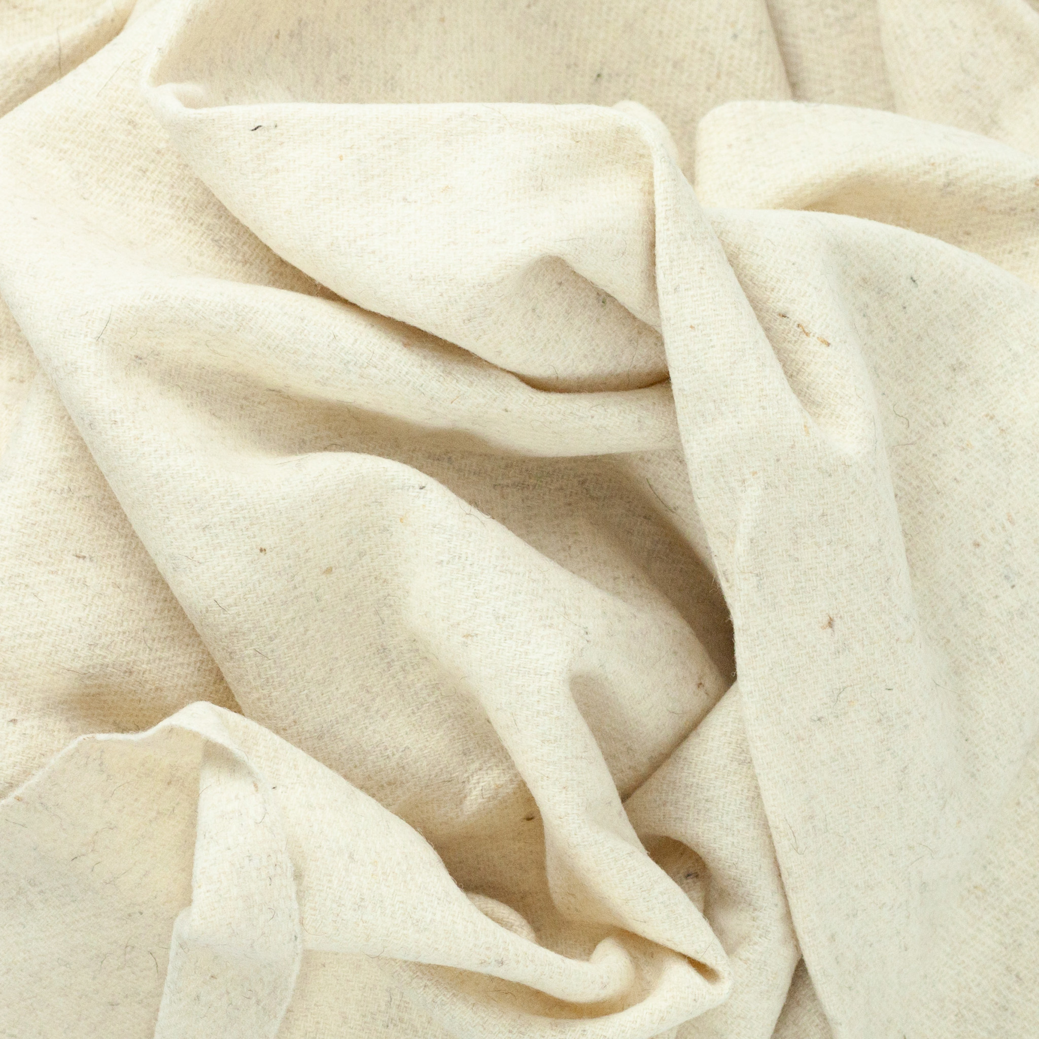 Rustic Wool Blanket Cream 43x86in