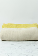 Belgian Linen Fouta Throw - Mustard Stripe - 43 x 71"