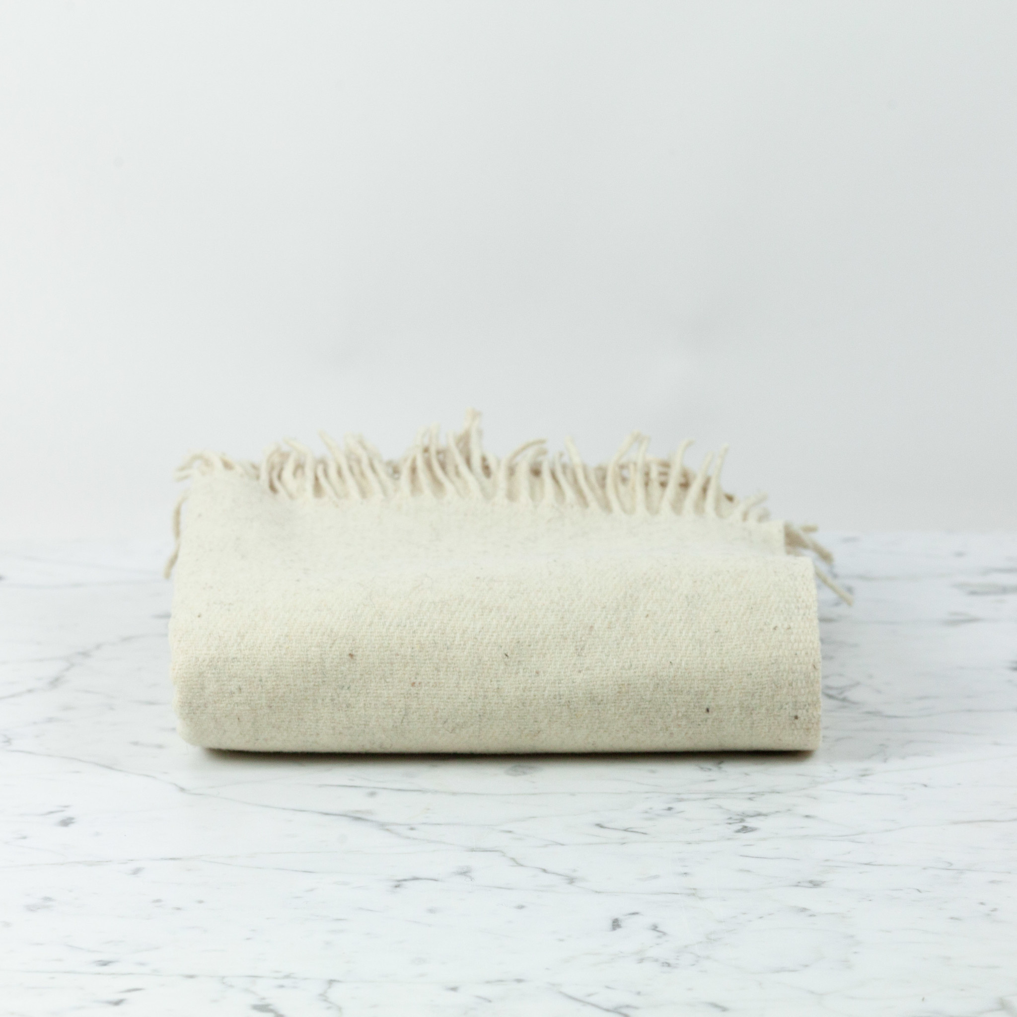 Rustic Wool Blanket Cream 43x86in