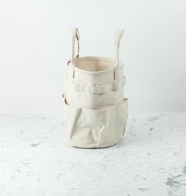 HeavyDuty Round Canvas Bucket Bag Tote with Handles