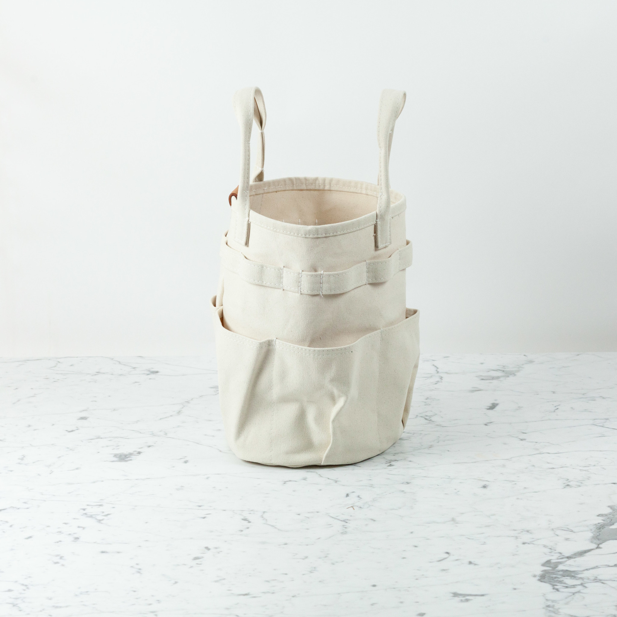 HeavyDuty Round Canvas Bucket Bag Tote with Handles