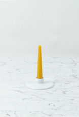 Small Embellished Base Beeswax Taper 6"